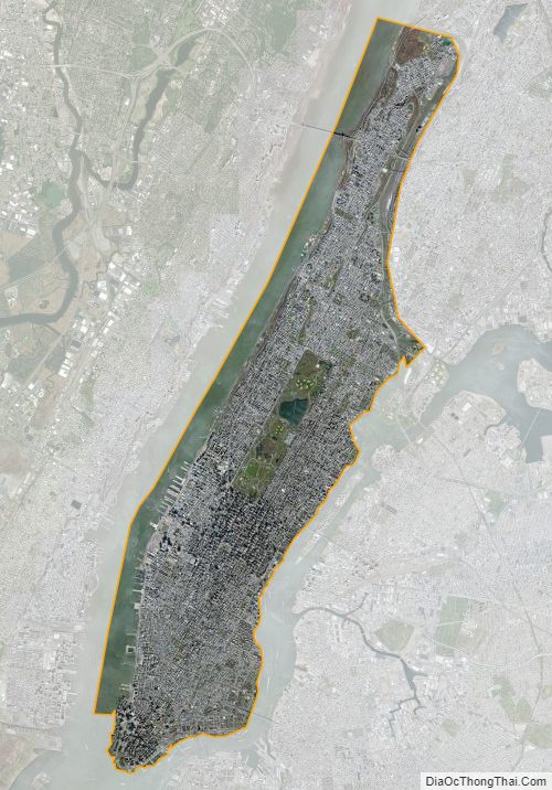 Satellite map of New York County, New York