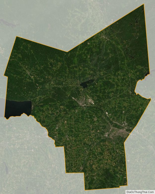Satellite map of Oneida County, New York