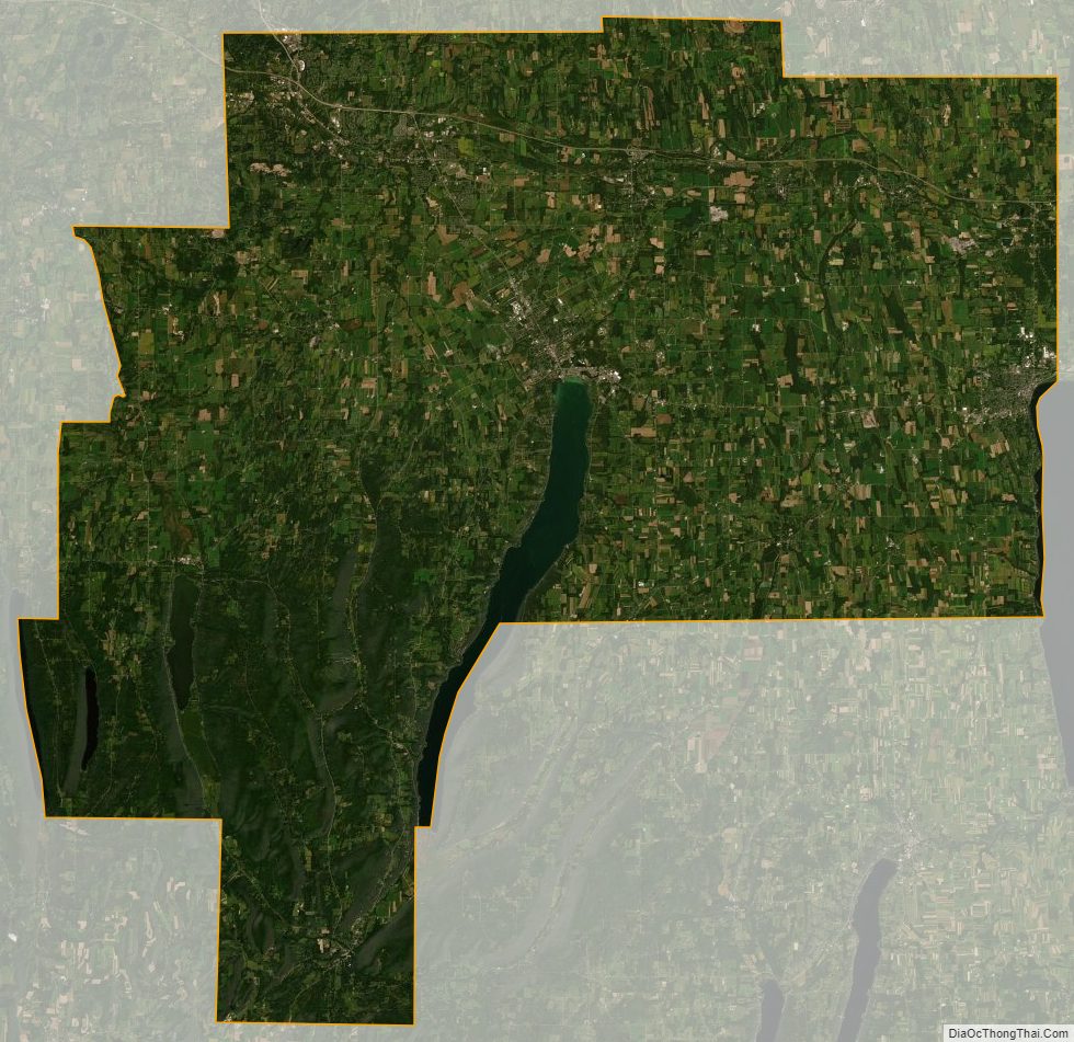 Satellite map of Ontario County, New York