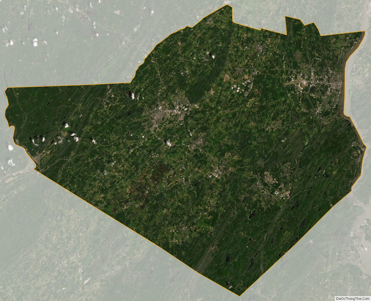 Satellite map of Orange County, New York