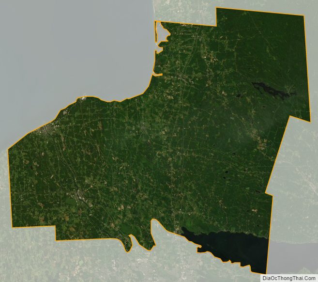 Satellite map of Oswego County, New York
