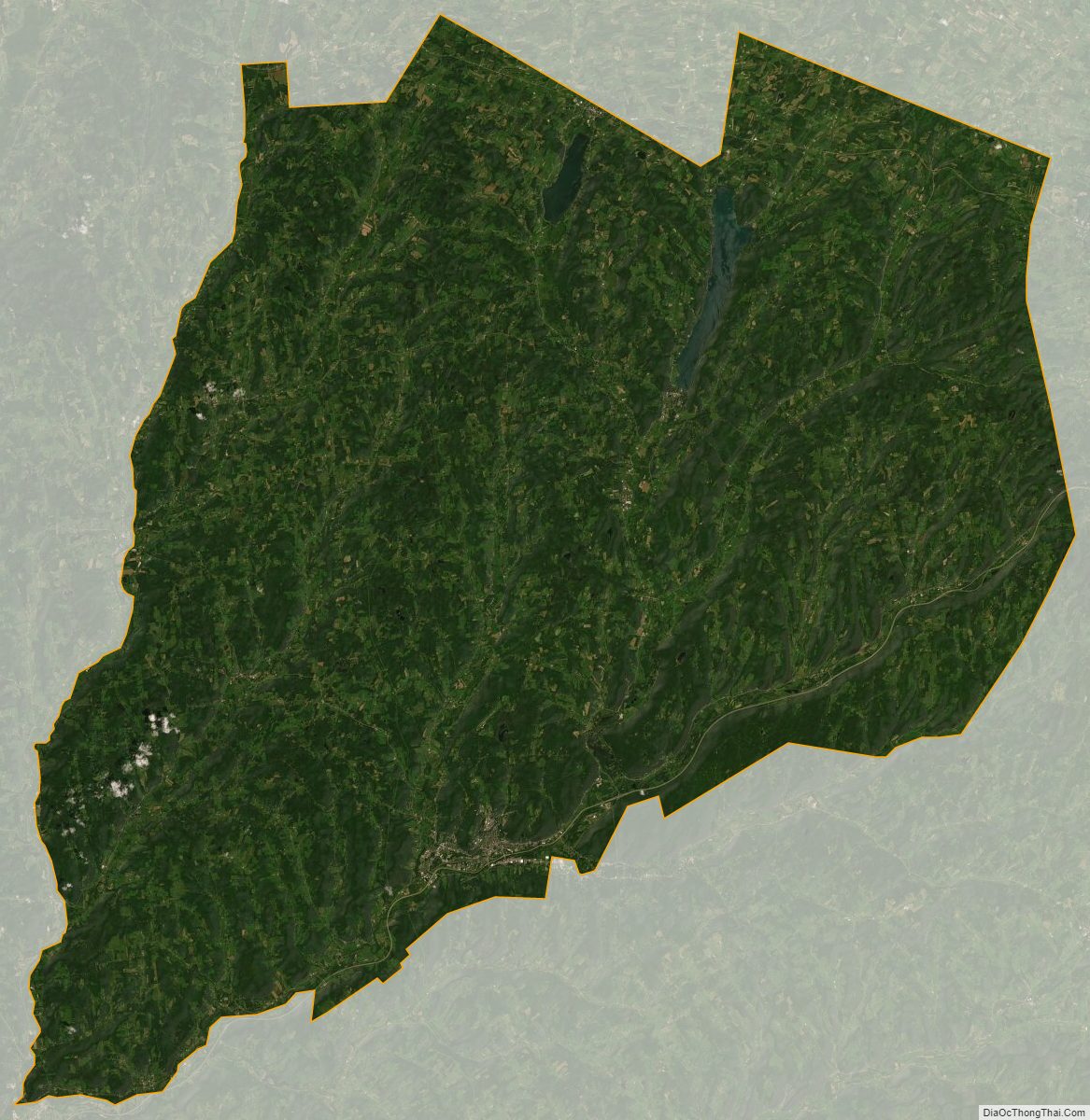 Satellite map of Otsego County, New York