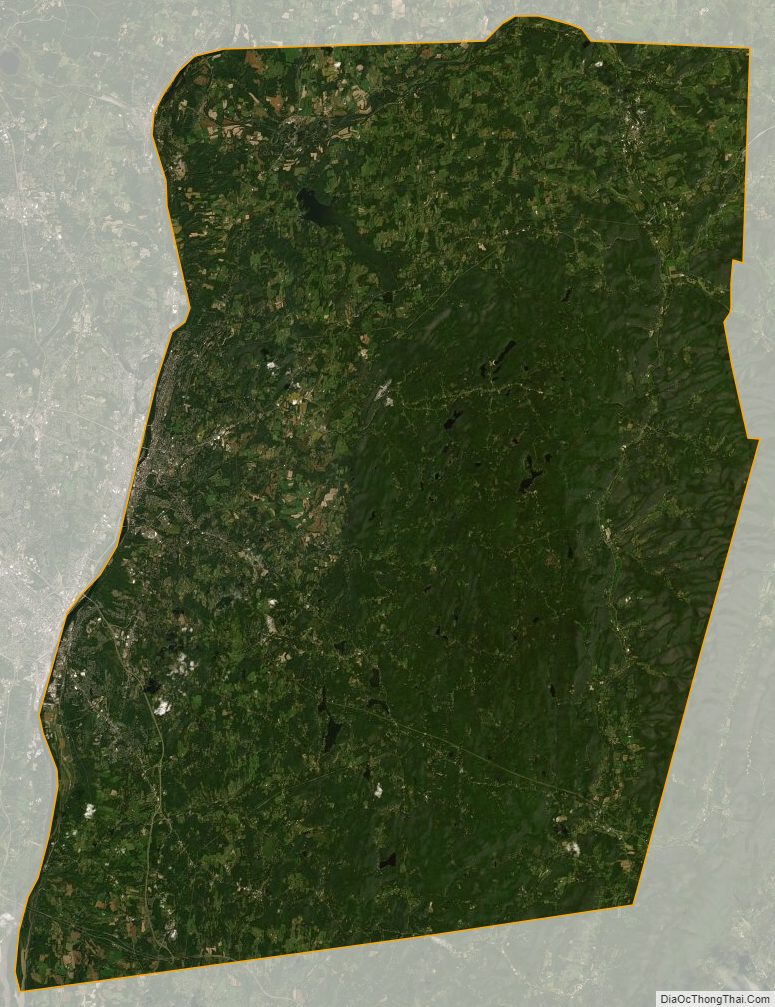 Satellite map of Rensselaer County, New York