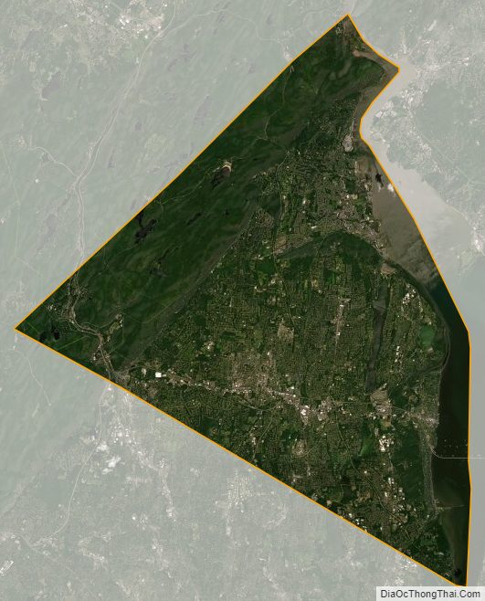 Satellite map of Rockland County, New York