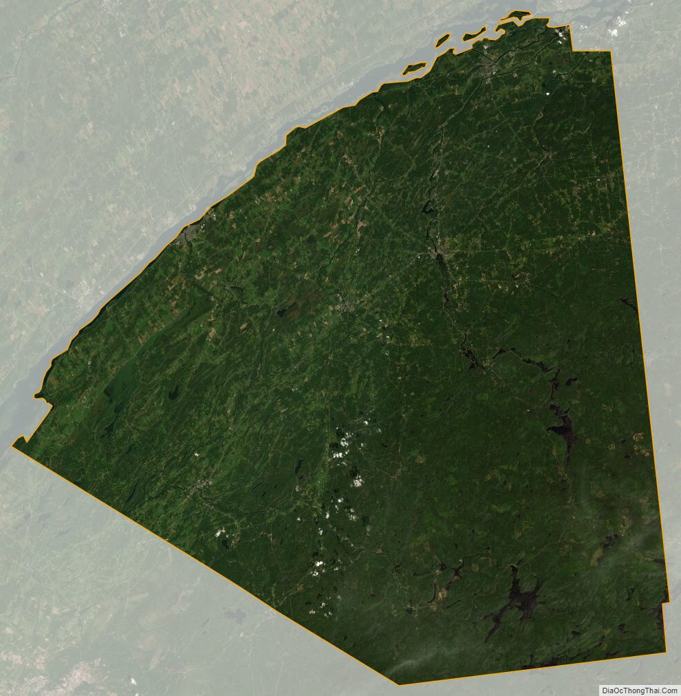 Satellite Map of St. Lawrence County, New York