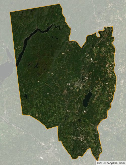 Satellite map of Saratoga County, New York