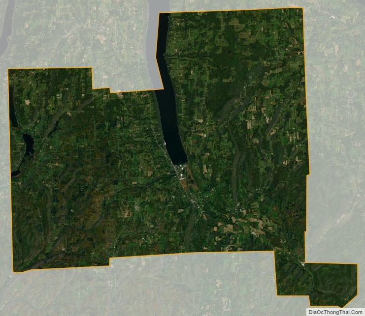 Satellite map of Schuyler County, New York