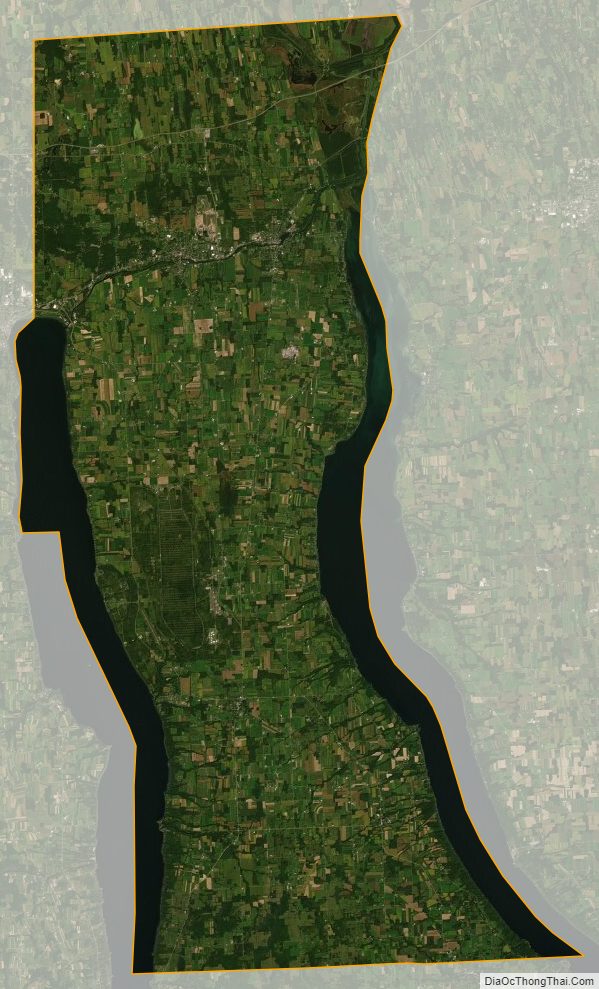 Satellite map of Seneca County, New York