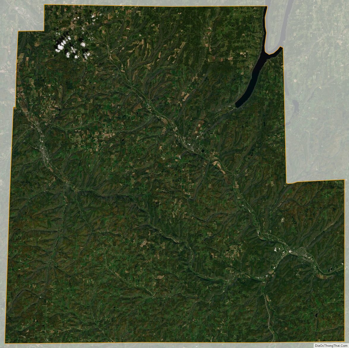 Satellite map of Steuben County, New York