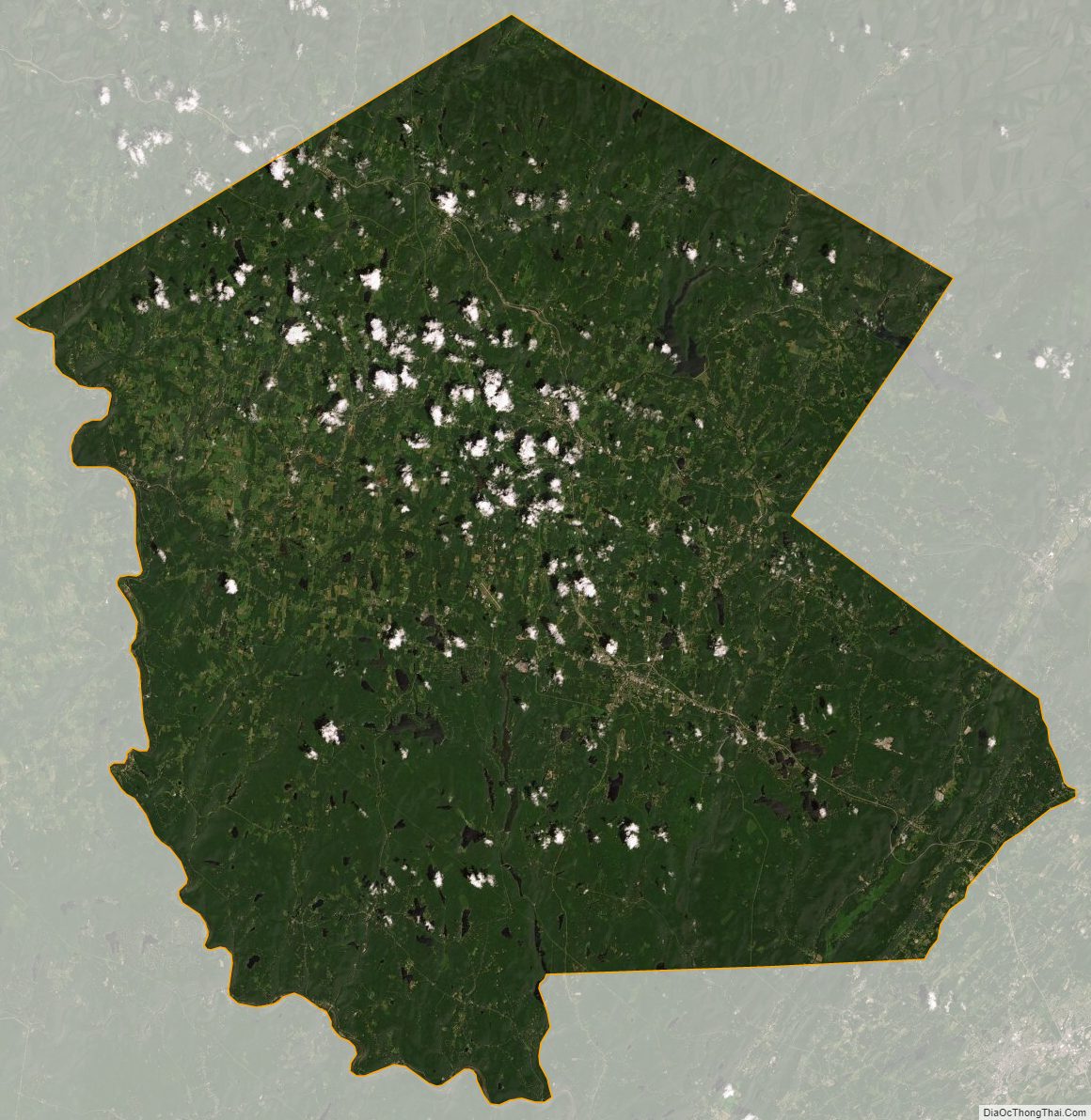 Satellite map of Sullivan County, New York