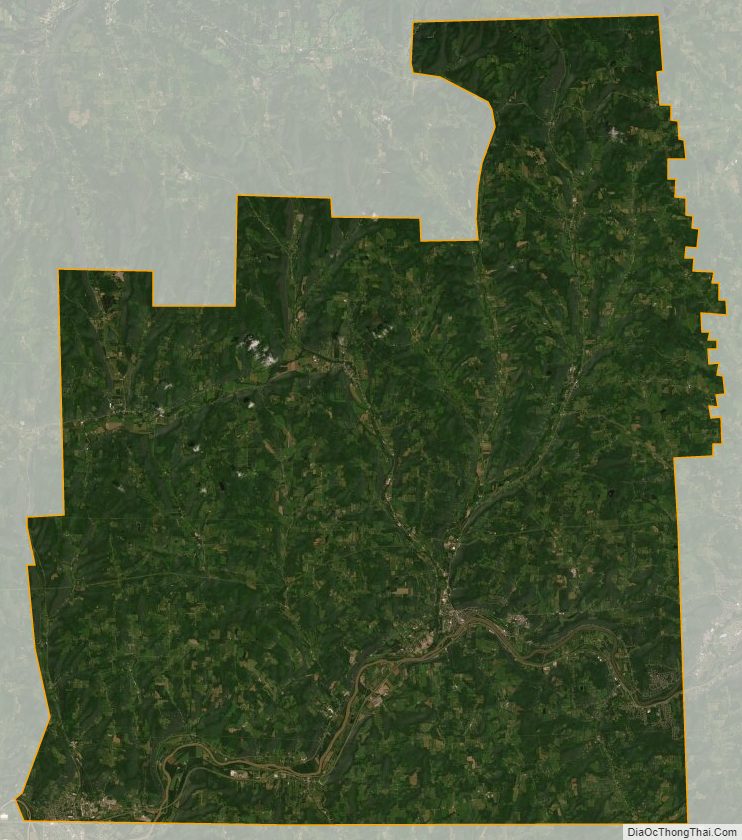 Satellite map of Tioga County, New York