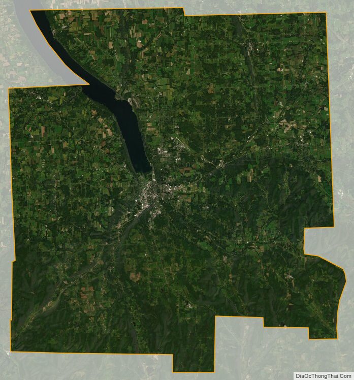 Satellite map of Tompkins County, New York