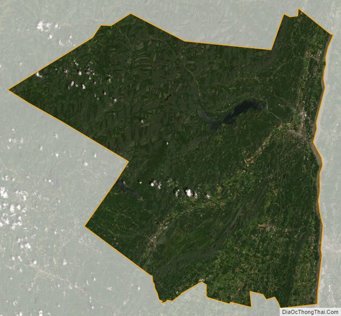 Satellite map of Ulster County, New York