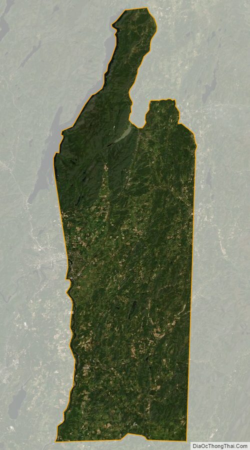 Satellite map of Washington County, New York