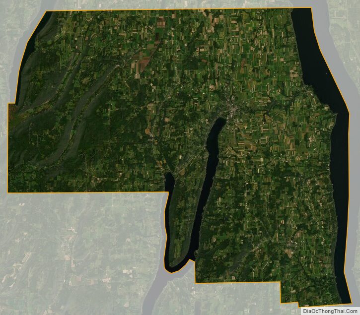 Satellite Map of Yates County, New York