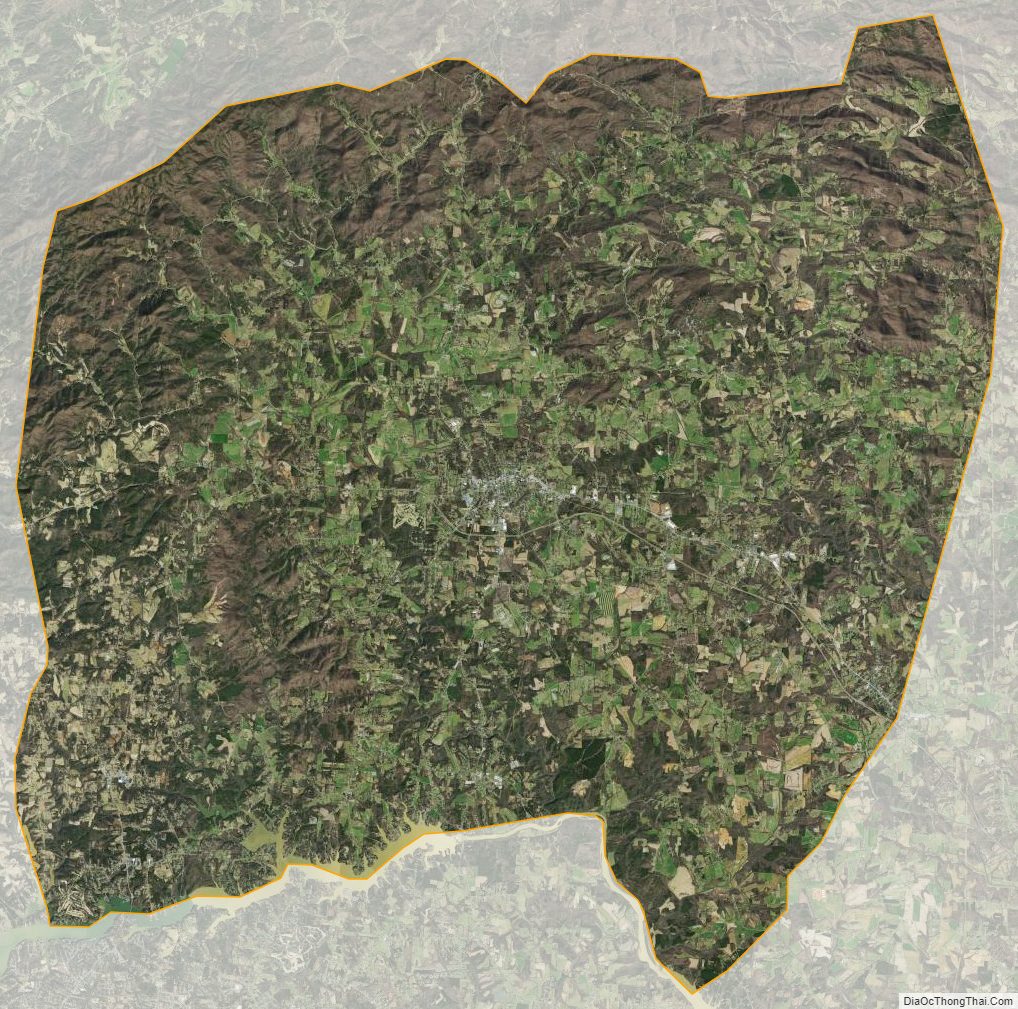 Satellite map of Alexander County, North Carolina