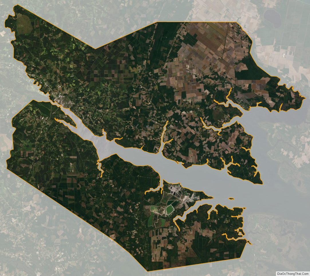 Satellite map of Beaufort County, North Carolina