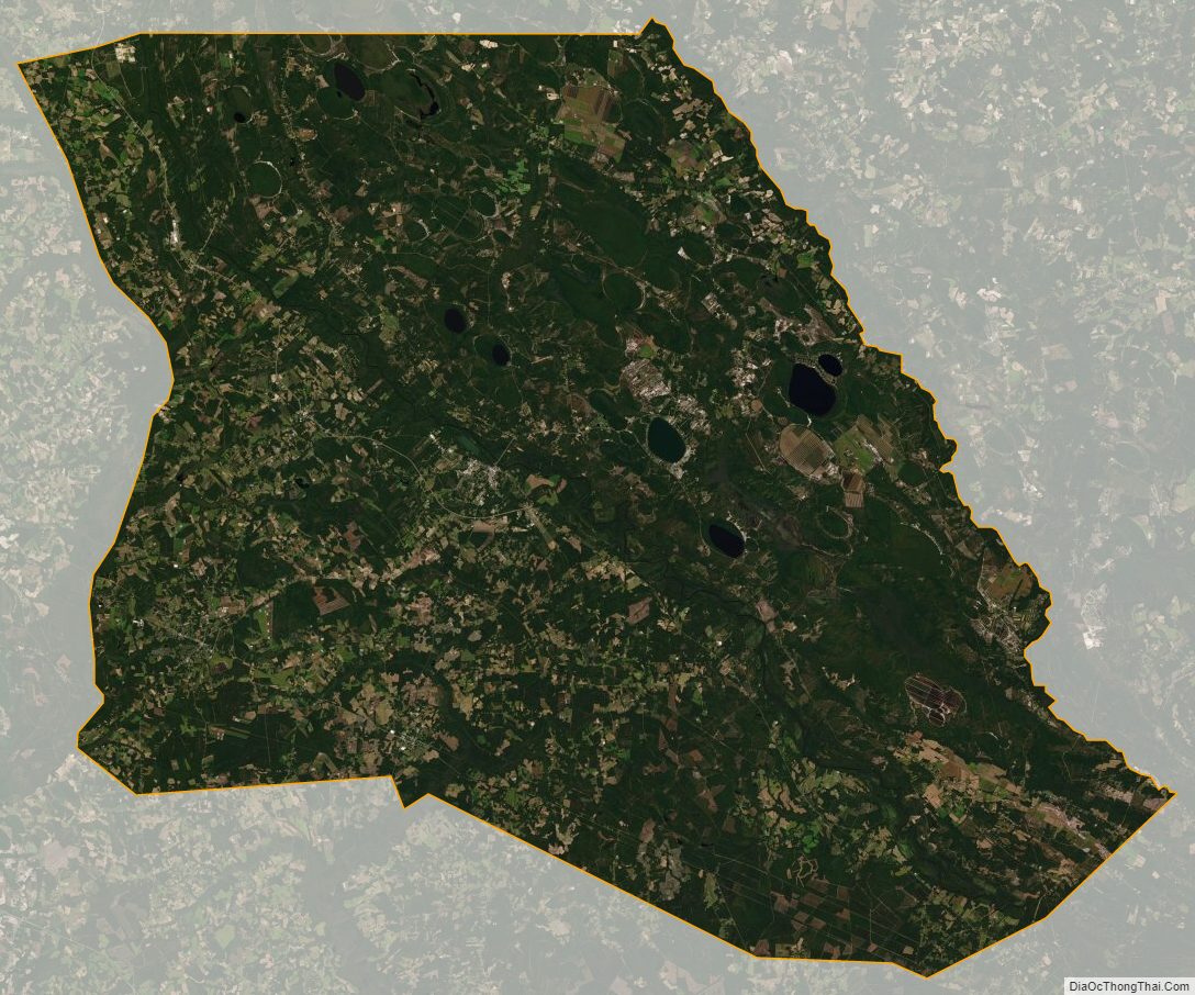 Satellite map of Bladen County, North Carolina