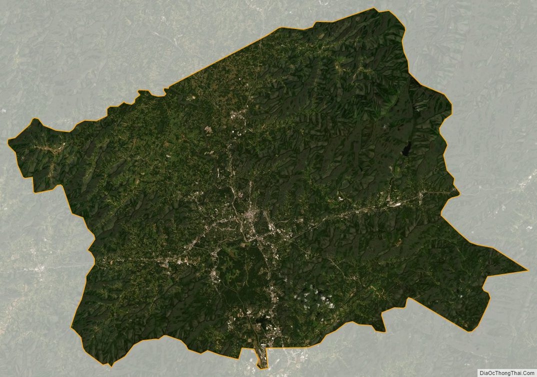 Satellite map of Buncombe County, North Carolina