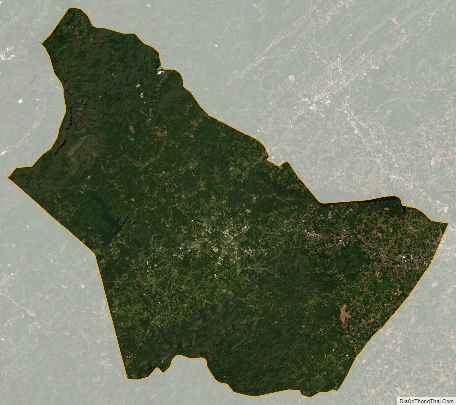 Satellite map of Burke County, North Carolina