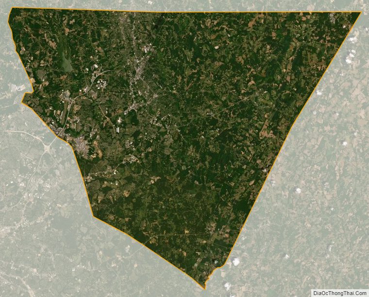 Satellite map of Cabarrus County, North Carolina