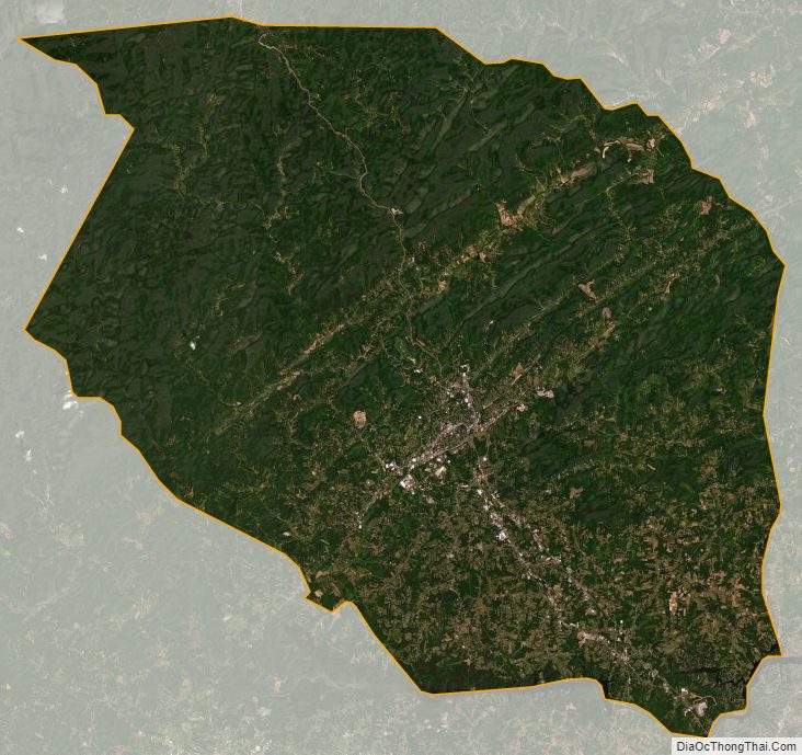 Satellite map of Caldwell County, North Carolina