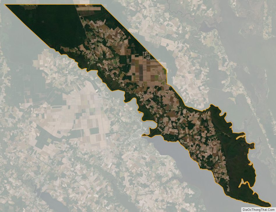 Satellite map of Camden County, North Carolina