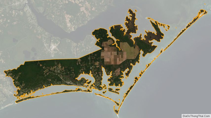 Satellite map of Carteret County, North Carolina