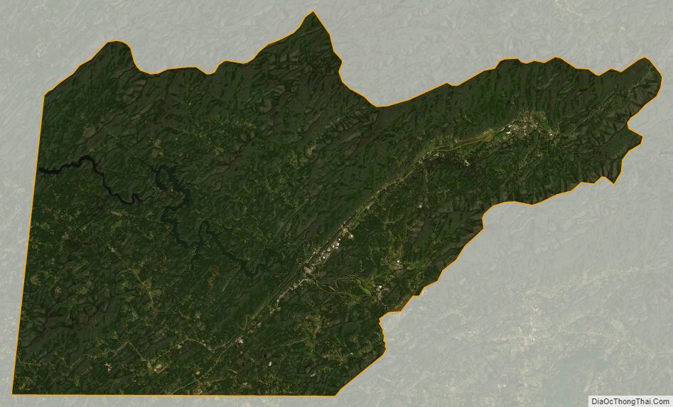 Satellite map of Cherokee County, North Carolina