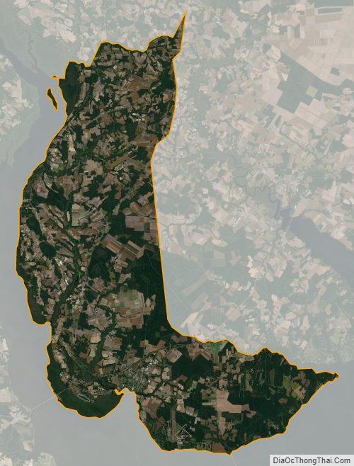 Satellite map of Chowan County, North Carolina