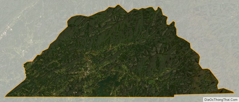 Satellite map of Clay County, North Carolina
