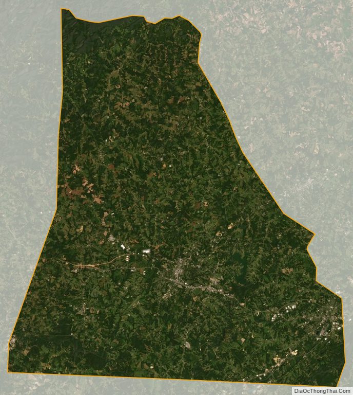 Satellite map of Cleveland County, North Carolina