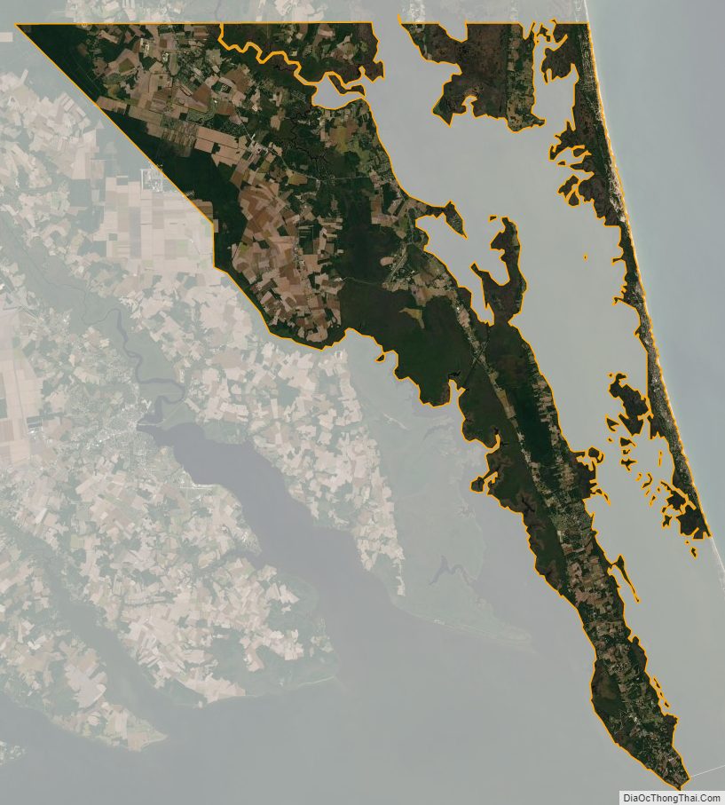Satellite map of Currituck County, North Carolina
