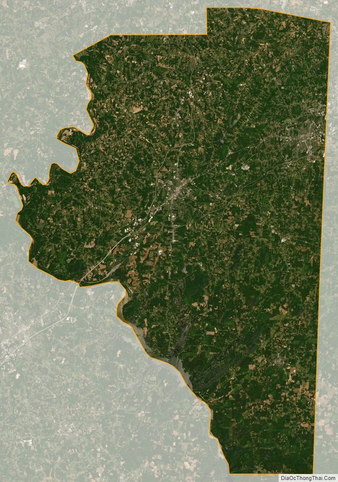 Satellite map of Davidson County, North Carolina