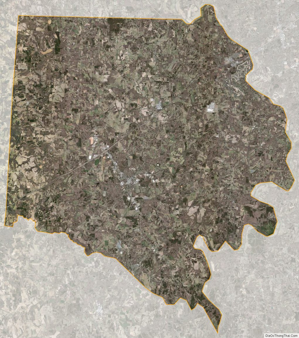 Satellite map of Davie County, North Carolina
