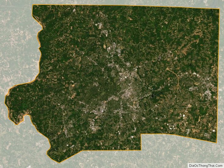 Satellite map of Forsyth County, North Carolina