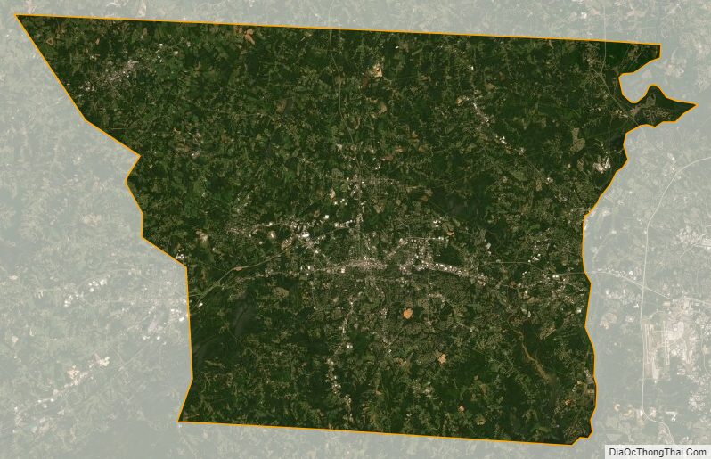 Satellite map of Gaston County, North Carolina