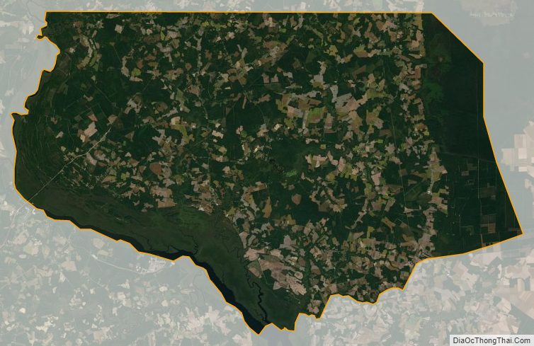 Satellite map of Gates County, North Carolina