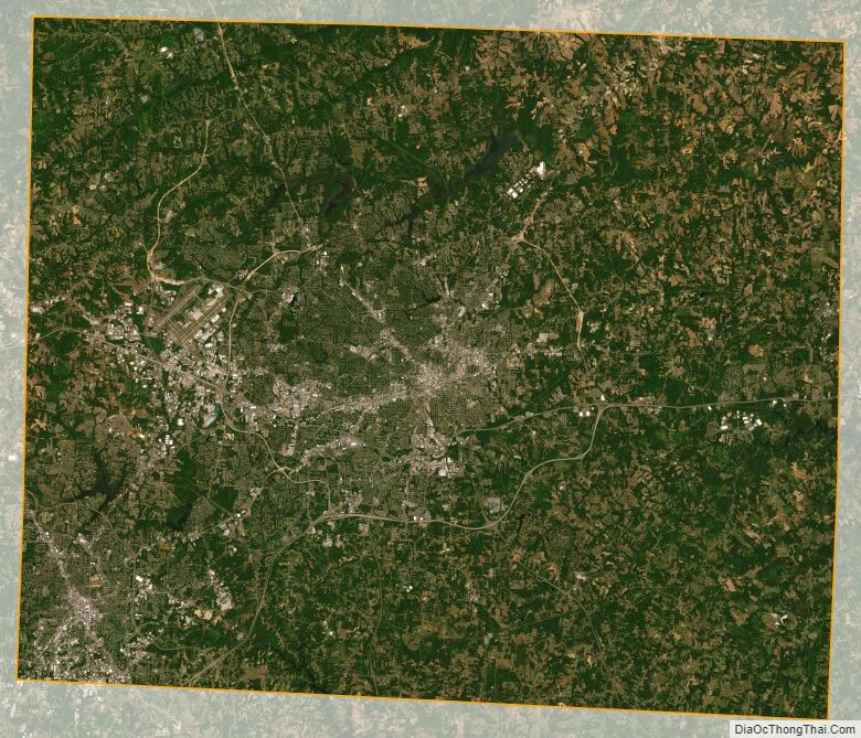 Satellite map of Guilford County, North Carolina