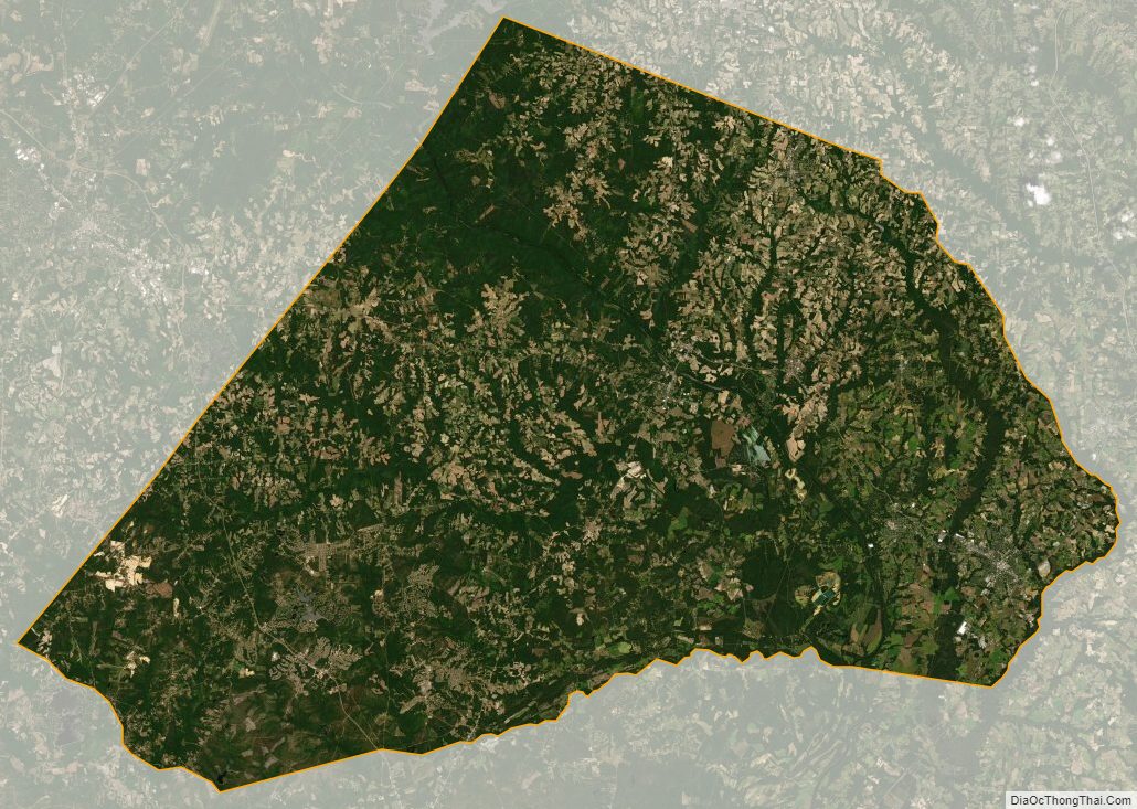 Satellite map of Harnett County, North Carolina