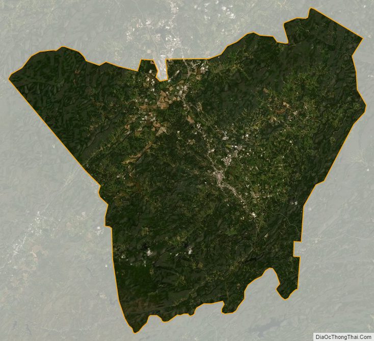 Satellite map of Henderson County, North Carolina