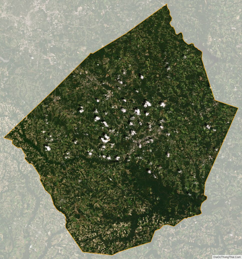 Satellite map of Johnston County, North Carolina