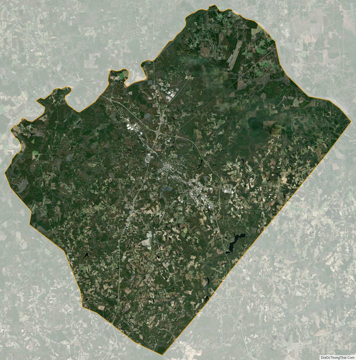 Satellite map of Lee County, North Carolina