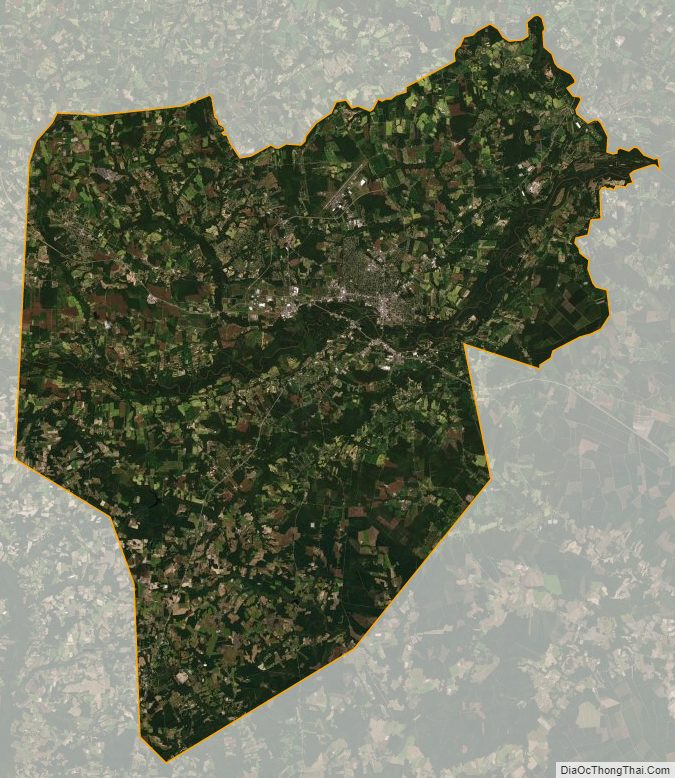 Satellite map of Lenoir County, North Carolina