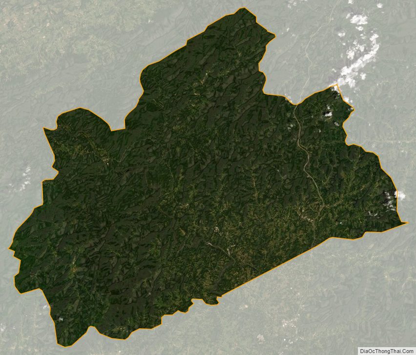 Satellite map of Madison County, North Carolina