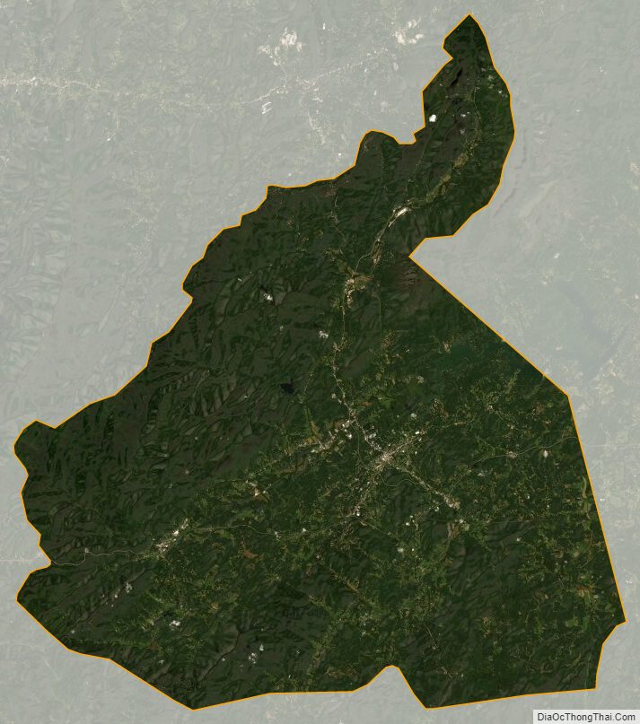 Satellite map of McDowell County, North Carolina