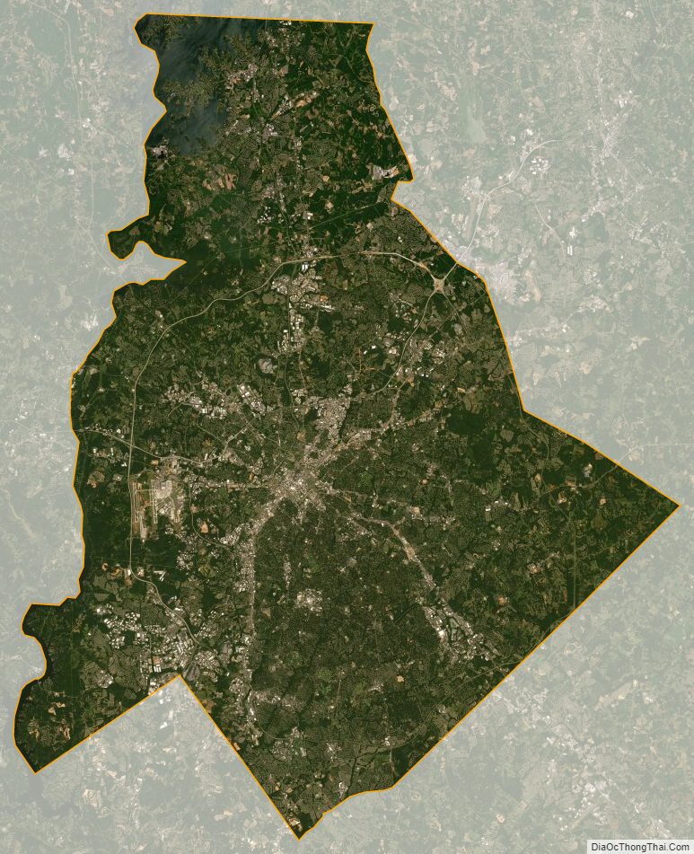 Satellite map of Mecklenburg County, North Carolina