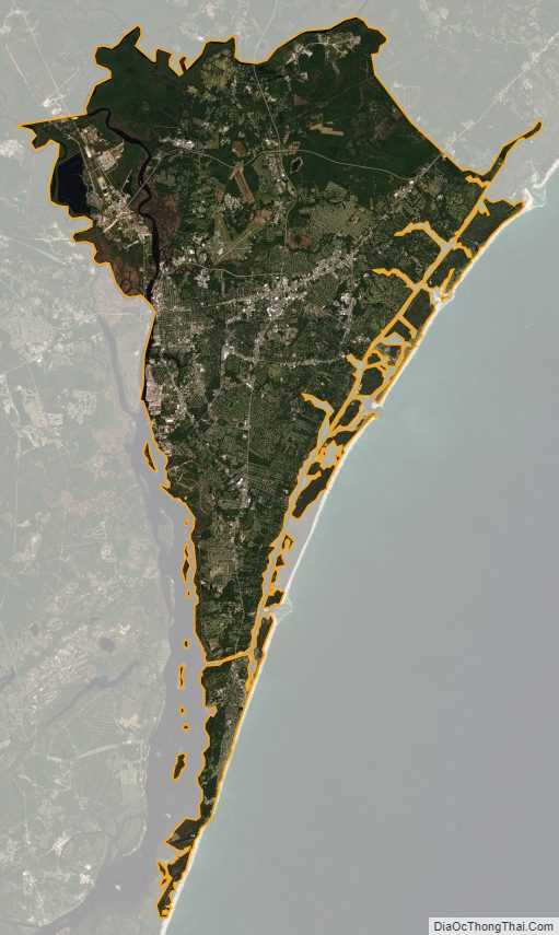 Satellite map of New Hanover County, North Carolina