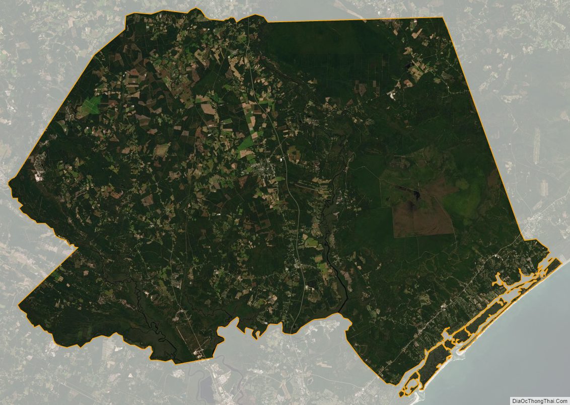 Satellite map of Pender County, North Carolina