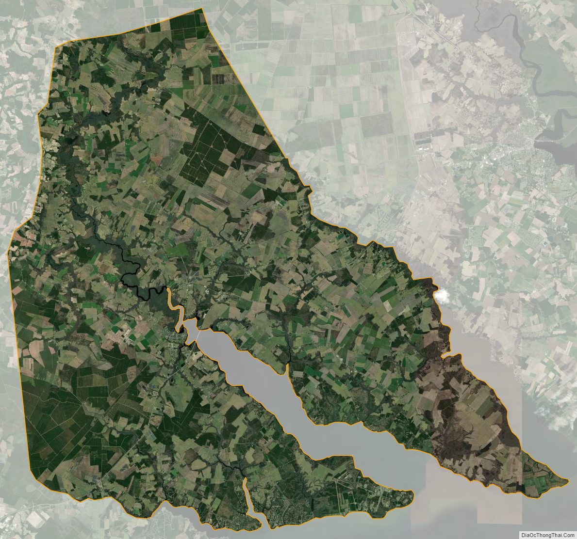 Satellite map of Perquimans County, North Carolina